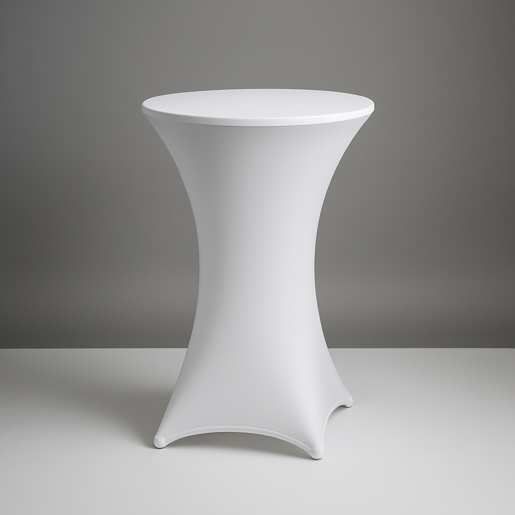 Housse de table cocktail blanche